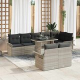  Sjedeća garnitura za vrt 9 kom. Bež Poli ratan 100 x 55 x 73 cm | shoptok.hr