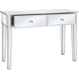  Zrcalna konzolna mizica MDF in steklo 106,5x38x76,5 cm, (20625503) | Shoptok.si