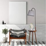 Opviq Demet Sehbalı Ahşap Lambader Ceviz Pramit Hasır Gri Abajurlu WalnutGrey Floor Lamp | ePonuda.com