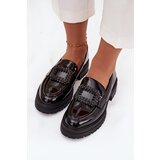Boto Patent Leather Women's Loafers Moccasins With Decorative Clasp Black Luvianne | Shoptok.si