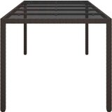 vidaXL stol za objedovanje u vrtu Smeđa 250x100x75 cm Poliratan | shoptok.hr