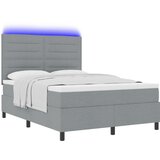 vidaXL Postelja z vzmetnico in LED lučko svetlo siva 160x200 cm Tkanina, (22067426) | Shoptok.si