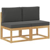  2 Komad Srednja sofa za van Čvrsto drvo akacije Bijela | shoptok.hr