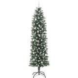 vidaXL Umetno vitko božično drevo med 300 LED Zelena in bela 240 cm | Shoptok.si