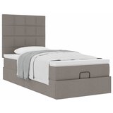  Otomanski krevet s madracem smeđesivi 90x200 cm tkanine | shoptok.hr