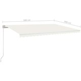 Tenda na ručno uvlačenje s LED svjetlima 500x300 cm krem | shoptok.hr