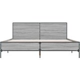  Posteljni okvir siva sonoma 135x190 cm inženirski les in kovina | Shoptok.si