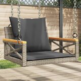 vidaXL Gugalna klop z blazinami siva 63x62x40 cm poli ratan Cene