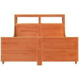 vidaXL Posteljni okvir brez vzmetnice voščeno rjav 135x190 cm borovina | Shoptok.si