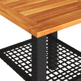  Vrtni stol crni 40x40x42 cm od poliratana i drva bagrema | Eponuda.com