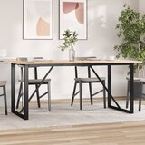 vidaXL Blagovaonski stol O-oblika 180x90x75 cm od borovine i željeza Cijene