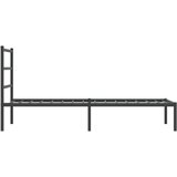  Metalni okvir za krevet s uzglavljem crni 90x190 cm | shoptok.hr