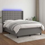  Krevet box spring s madracem LED tamnosivi 140x190 cm tkanina Cijene