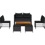 vidaXL vanjski sofa set - Crna Ratan, Drvo Srednji Izdržljiv | shoptok.hr