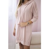 Kesi Hooded dress with a long back in dark powder pink | shoptok.hr