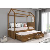 ADRK Djeji kreveti kuica JONASZEK s ogradom i madracima 87 cm - HRAST | shoptok.hr