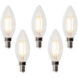 LUEDD Komplet 5 E14 3-stopenjskih zatemnitvenih LED žarnic B35 prozornih 4W 450 lm 2700K u