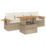  5-dijelni set vrtnih sofa s jastucima poliratan i bagrem bež | shoptok.hr
