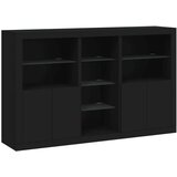  Komoda s LED svjetlima crna 162 x 37 x 100 cm | shoptok.hr