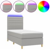  Krevet box spring s madracem LED svjetlosivi 80x200 cm tkanina | shoptok.hr