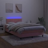  box spring s madracem LED ružičasti 120x200cm baršunasti | shoptok.hr