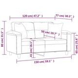  Dvosjed s ukrasnim jastucima sivi 120 cm od umjetne kože | shoptok.hr