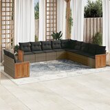 vidaXL 11-dijelni set vrtnih sofa od poliratana s jastucima sivi | shoptok.hr
