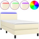 Krevet box spring s madracem LED krem 100x200cm od umjetne kože | Eponuda.ba