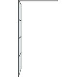 Pregrada za tuš crna 90 x 195 cm s mutnim staklom ESG | Eponuda.com