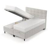 Maison de Rêve Svetlo siva oblazinjena zakonska postelja s prostorom za shranjevanje 140x200 cm Senses – | Shoptok.si