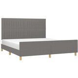  Posteljni okvir z vzglavjem temno siv 160x200 cm blago, (20788084) | Shoptok.si