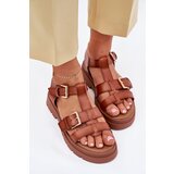 EVENTO Eco Leather Sandals Women With Buckles Camel Mireza | ePonuda.com