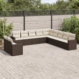 Maison Chic Seti vrtnega pohištva - Vrtna garnitura - Vrtni pohištvo set 11-delna z blazinami rjava poli ratan, (21815583) | Shoptok.si
