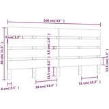  Uzglavlje bijelo 160 x 3 x 80 cm od masivne borovine | shoptok.hr