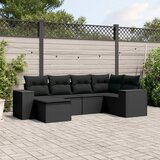 vidaXL 6-dijelni set vrtnih sofa s jastucima crni od poliratana | shoptok.hr