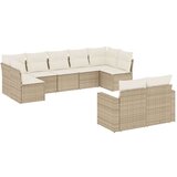  9-dijelni set vrtnih sofa s jastucima bež od poliratana | shoptok.hr