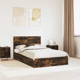  Krevet s od storage s uzglavljem Dimljeni hrast 135 x 190 cm | shoptok.hr