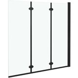  Sklopiva vrata za tuš-kabinu s 3 ploče ESG 130 x 138 cm crna | shoptok.hr