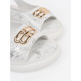 GOODIN White flat sandals with decoration | Shoptok.si