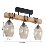 Brilagi Plafonski luster WOOD GLASS 3xE27/60W/230V borovina/crna/zadimljeno bež | Eponuda.com