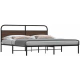 vidaXL Kovinski posteljni okvir brez vzmetnice rjavi hrast 180x200 cm | Shoptok.si