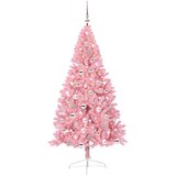 vidaXL Umjetna preddekorirana božićna jelka Roza 180 cm PVC | Shoptok.si