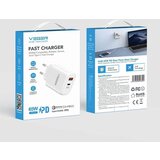 Veger 65W1A1C 2-portni polnilec, USB-A/USB-C, QC3.0/PD3.0, bel, (20901824) | Shoptok.si