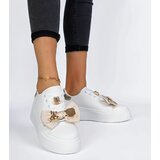Gemre White and gold women's sneakers Milonel | Shoptok.si