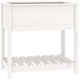 Maison Chic Visoka greda - Greda - Cvetlični Lonec s polico bela 82,5x54x81 cm trdna borovina, (21790455) Cene