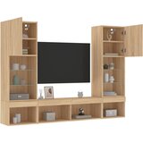  5-dijelni zidni TV elementi s LED svjetlima boja hrasta drveni | shoptok.hr