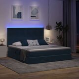  LED krevet za pohranu s madracem Tamno plava 180 x 200 cm | shoptok.hr