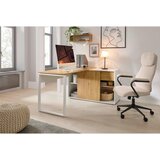 MID.YOU KOTNA PISALNA MIZA kovina, leseni material bela, barve hrasta | Shoptok.si