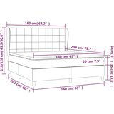  Box spring postelja z vzmetnico temno rjava 160x200 cm blago, (20896053) | Shoptok.si