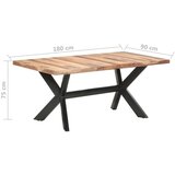 vidaXL blagovaonski stol 180 x 90 x 75 cm od masivnog drva i šišama | shoptok.hr